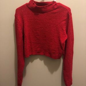 Red wild fable long sleeve crop top